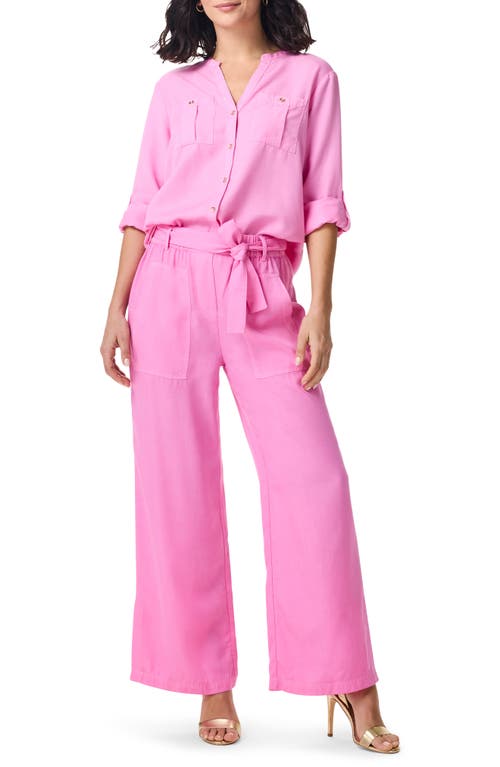 Nic + Zoe Drapey Utility Wide Leg Pants In Pink Lotus