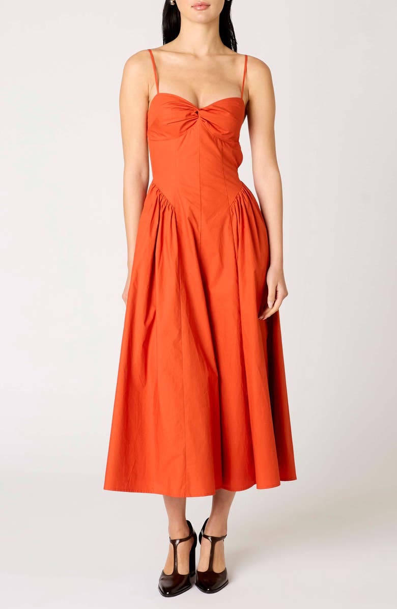 Nia Destene Back Cutout Fit & Flare Maxi Dress, Main, color, Rust