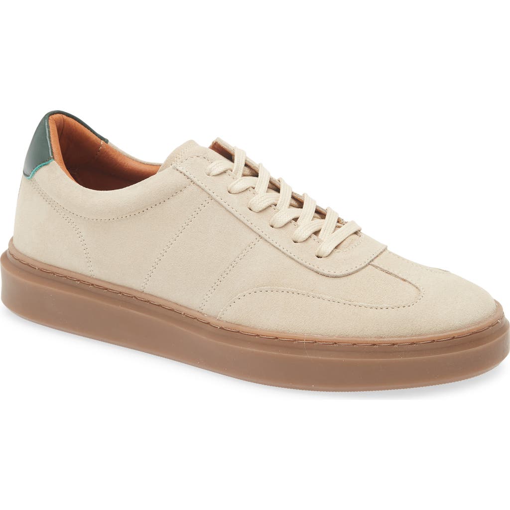 Bruno Magli Serafino Low Top Sneaker In Off White/green Suede