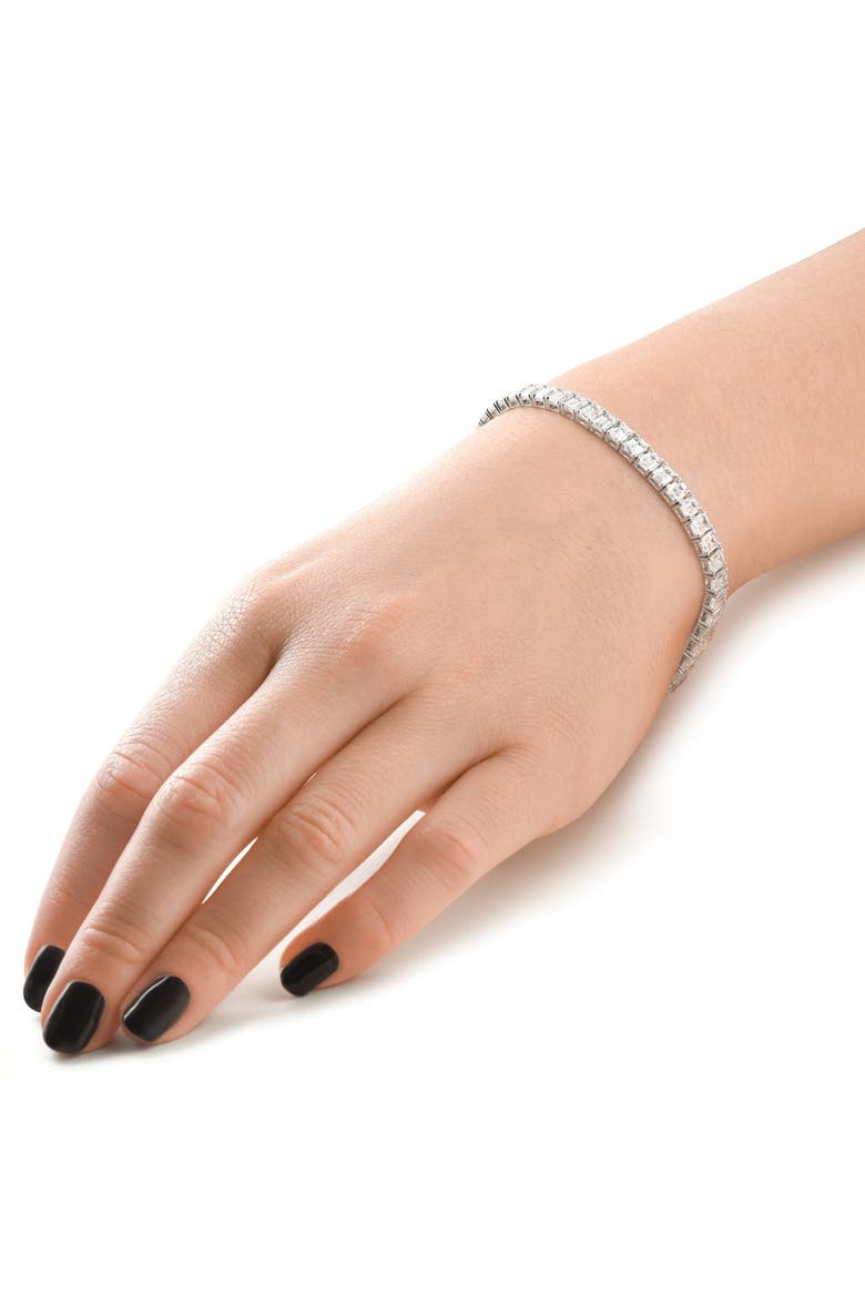 15Ct Emerald Cut Diamond Tennis Bracelet 7" 14k Gold, Alternate, color, 14k White Gold