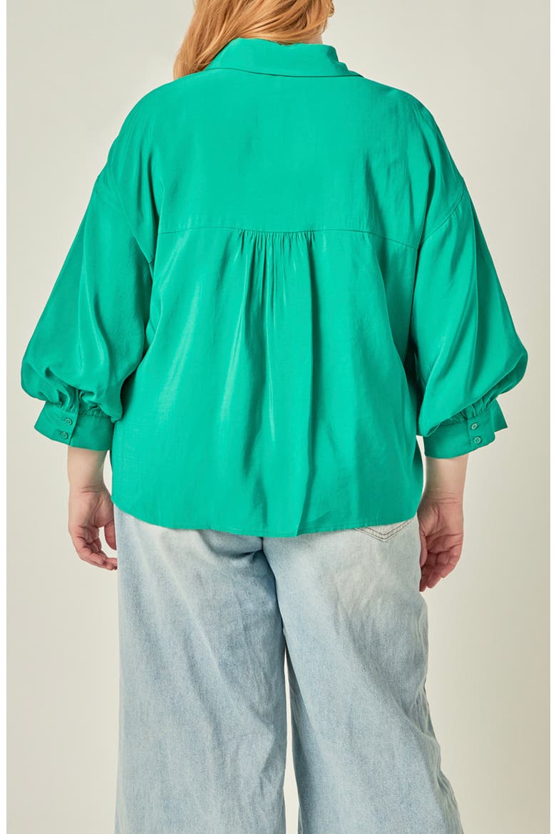 Balloon Sleeve Shirt, Alternate, color, KELLY GREEN