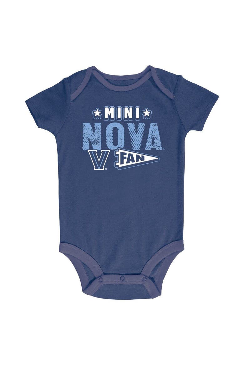 Infant Champion Navy/Heather Gray/White Villanova Wildcats Three-Pack Bodysuit Set, Alternate, color, Navy