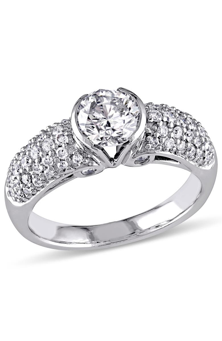 Julianna B. Diamond Heart Engagement Ring 14k, Main, color, 14K White Gold