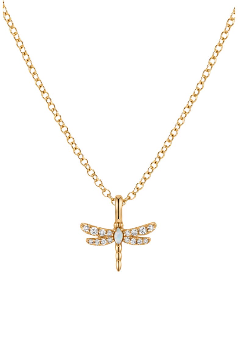 Dragonfly Pendant Chain Necklace, Main, color, Gold Vermeil