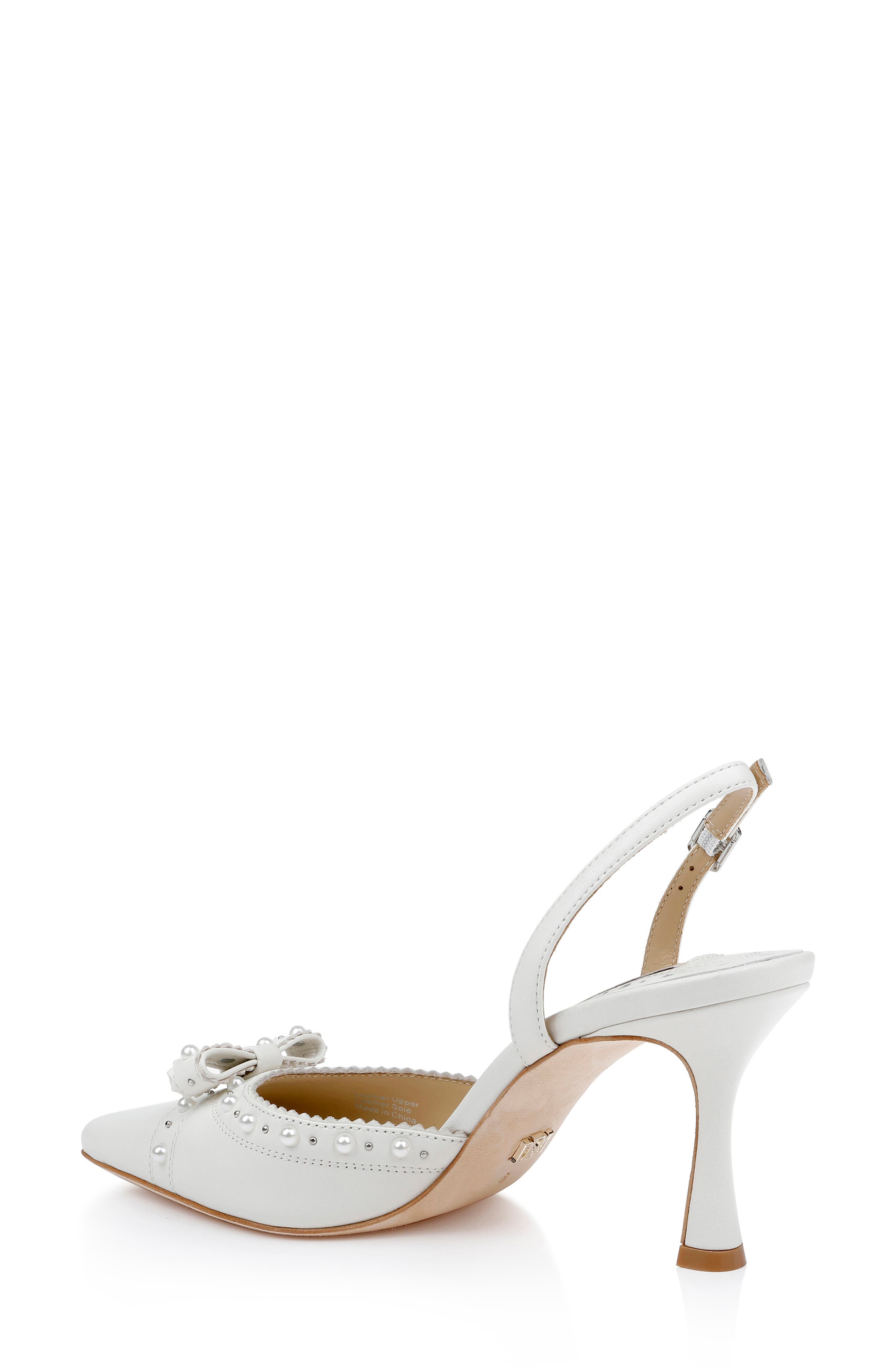 Badgley Mischka Collection Gizelle Slingback Pump, Alternate, color, White Leather