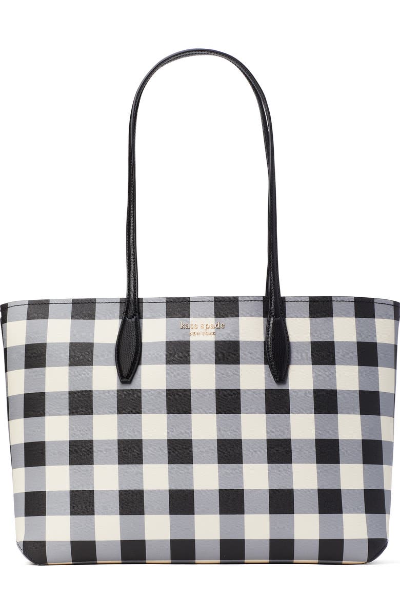 Kate Spade New York all day gingham print large tote, Main, color,