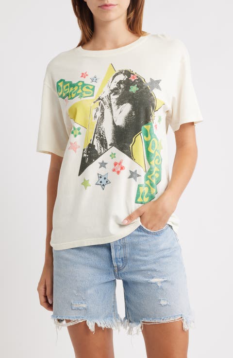 Janis Joplin Scrapbook Graphic T-Shirt