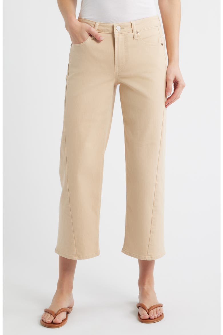 Forward Seam Crop Wide Leg Jeans, Main, color, ECRU