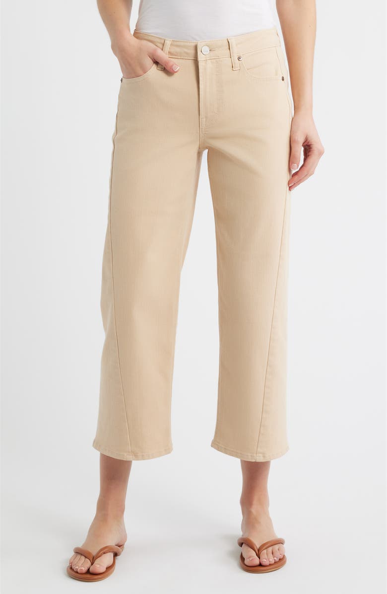 CITY BLUES Forward Seam Crop Wide Leg Jeans, Main, color, Ecru