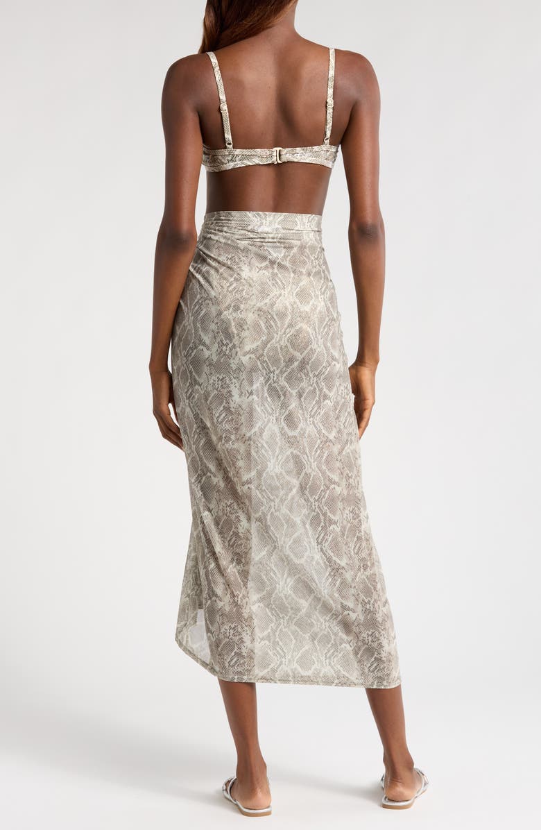 Good American Snakeskin Print Mesh Sarong, Alternate, color,