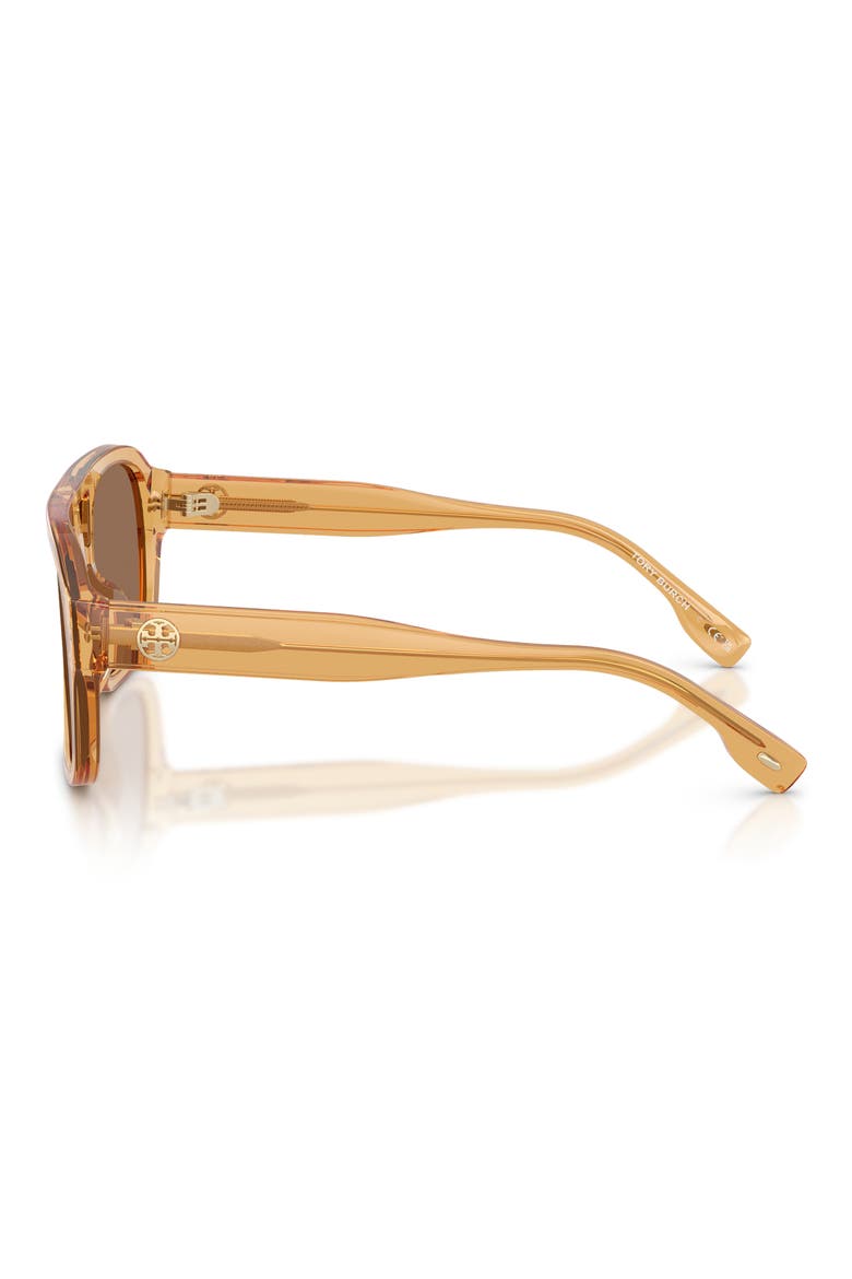 53mm Gradient Pilot Sunglasses, Alternate, color, YELLOW BROWN / SOLID BROWN