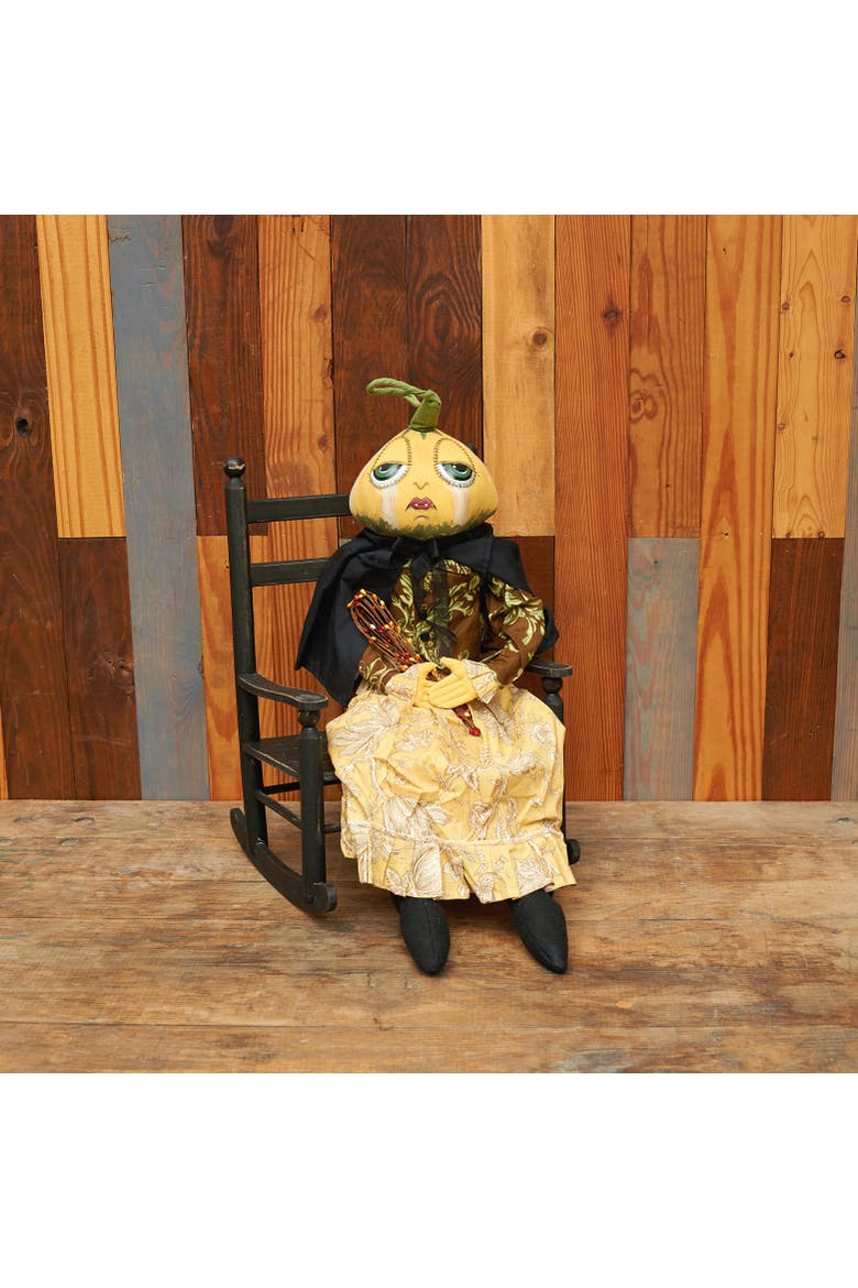 Effie Pumpkin Head Halloween Joe Spencer Gathered Traditions Figurine, Alternate, color, Orange