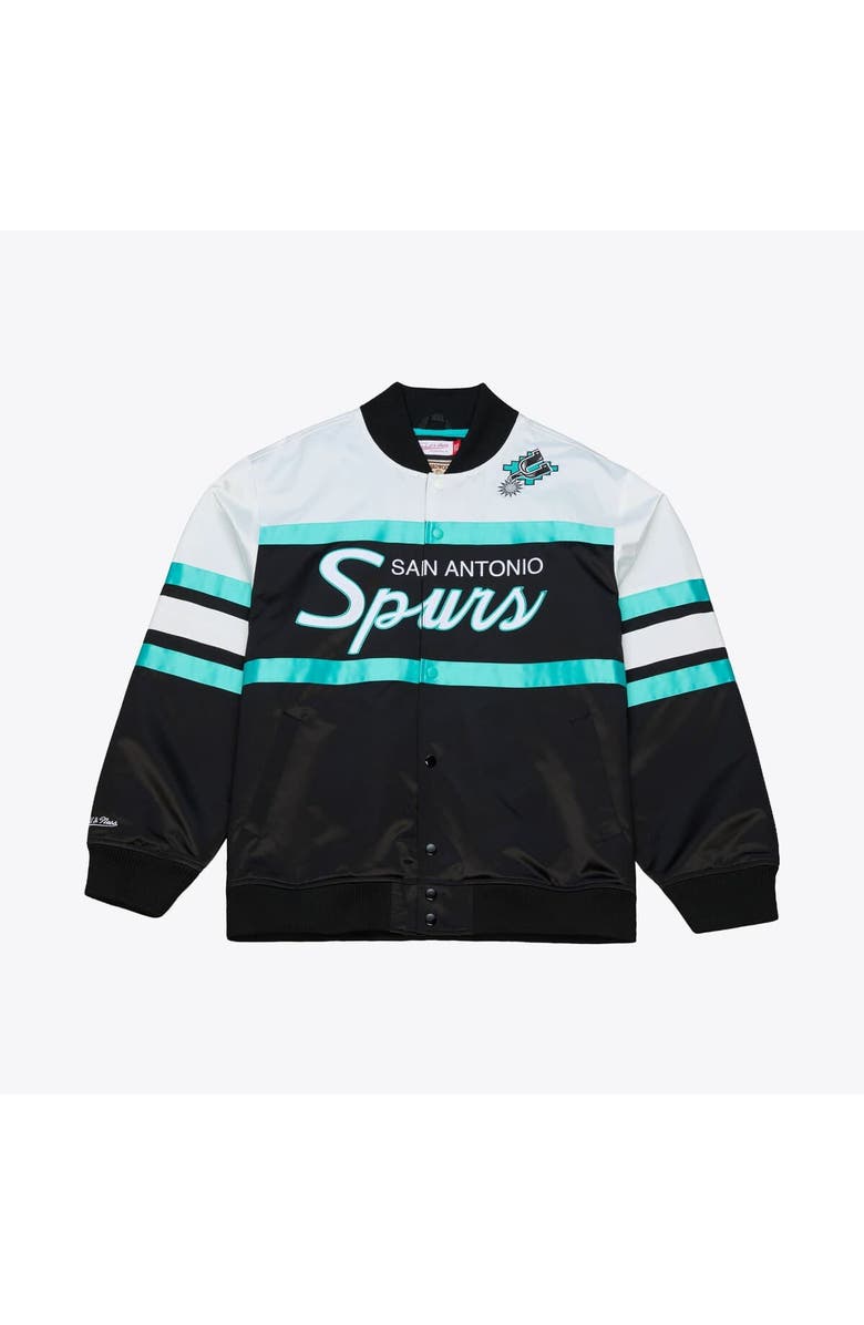 Mitchell & Ness Men's Mitchell & Ness  Black San Antonio Spurs Hardwood Classics Head Coach Lightweight Satin Full-Snap Jacket, Main, color, Black