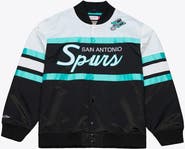 Mitchell & Ness Men's Mitchell & Ness Black San Antonio Spurs Hardwood Classics Head Coach Lightweight Satin Full-Snap Jacket