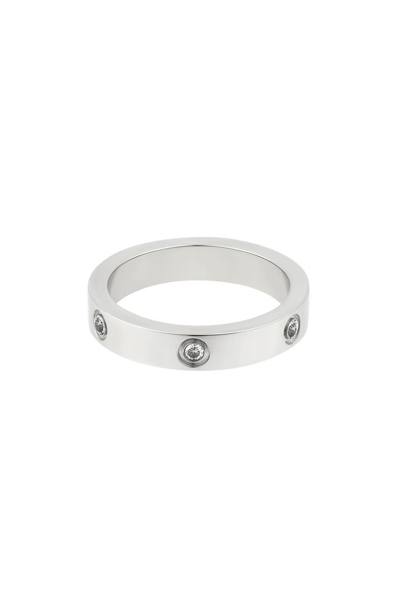 Adornia Cubic Zirconia Band Ring, Main, color, Silver