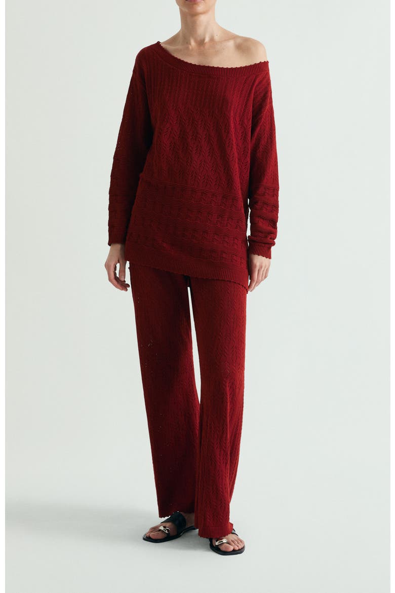 Pointelle Jumper, Alternate, color, Red
