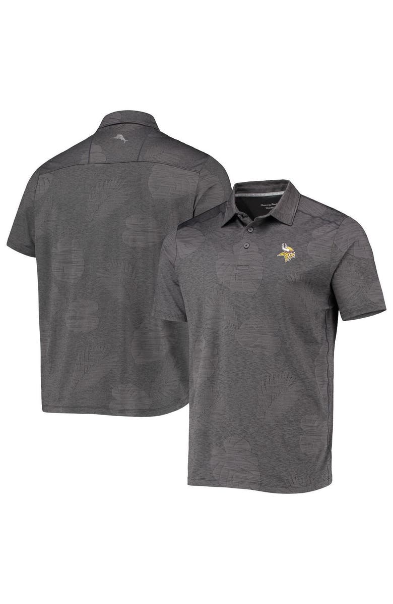 Tommy Bahama Men's Tommy Bahama Gray Minnesota Vikings Palm Coast Delray Frond Allover IslandZone Polo, Main, color, 