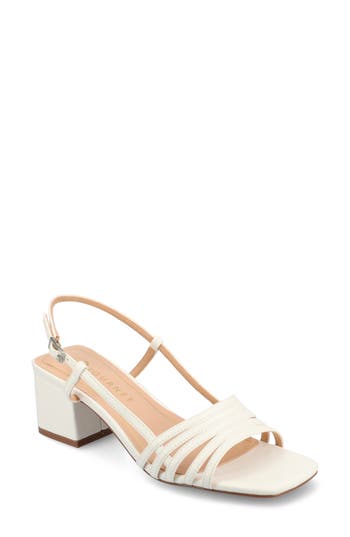 Shop Journee Collection Shayana Block Heel Slingback Sandal In White