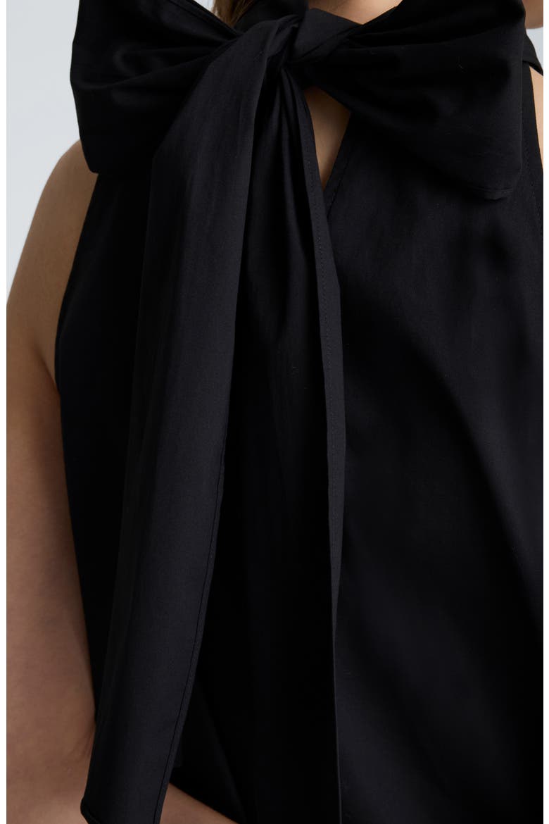 Tie Back Sleeveless Minidress, Alternate, color, BLACK