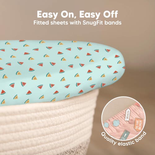 Keababies 2-pack Isla Fitted Bassinet Sheets In Beach Day