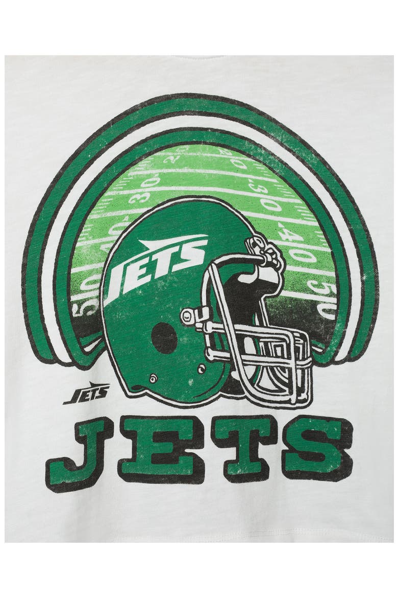 New York Jets Game Time Crop Graphic T-Shirt, Alternate, color, VINTAGE WHITE