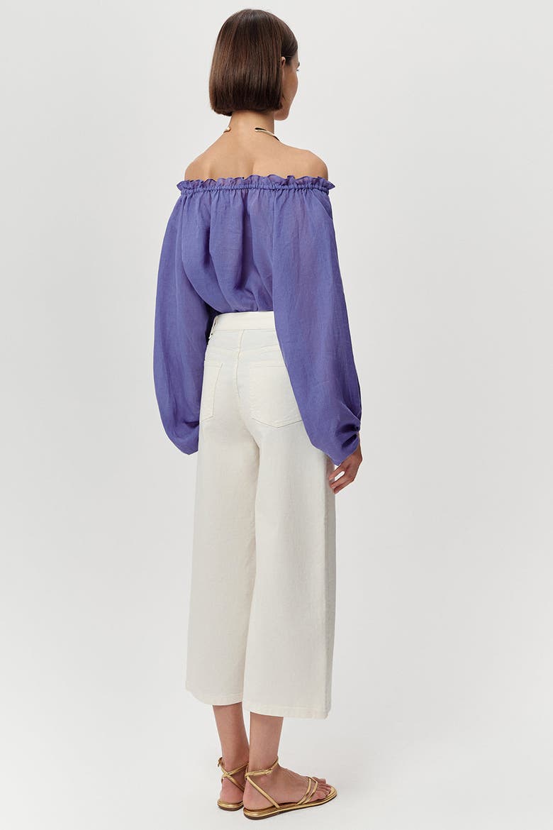 Conroy High Waist Culotte Denim Jeans, Alternate, color, White