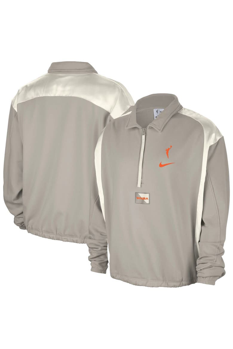 Women's Nike  Gray WNBA Basketball Fleece Quarter-Zip Performance Pullover, Main, color, Gray