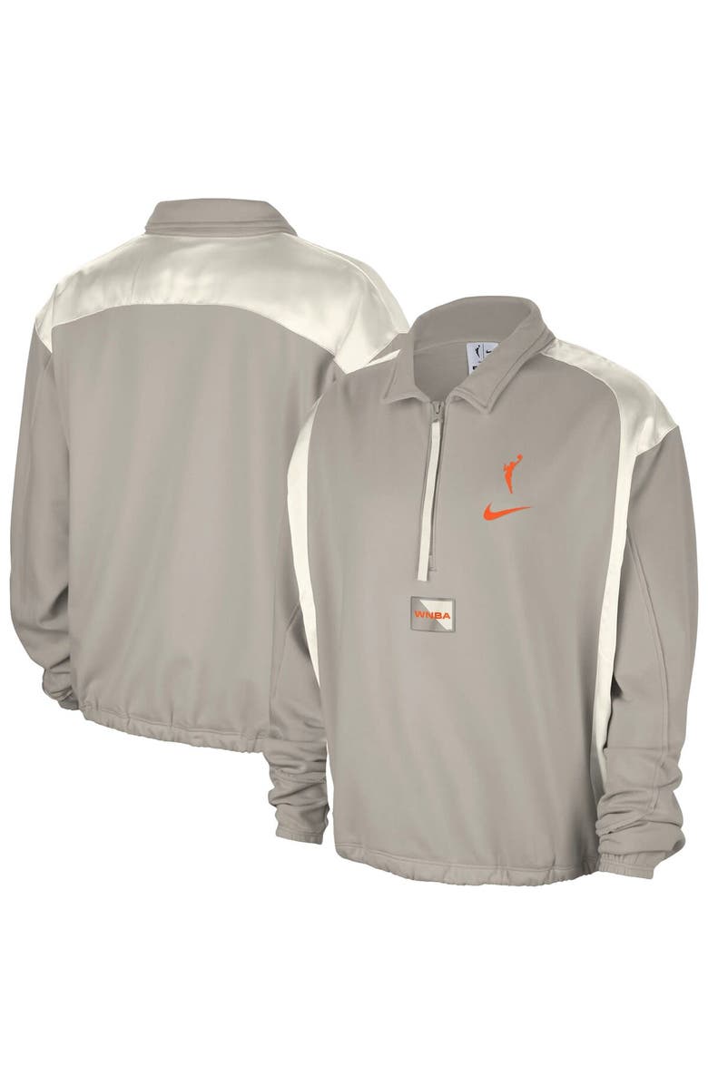 Nike Women's Nike  Gray WNBA Basketball Fleece Quarter-Zip Performance Pullover, Main, color, Gray