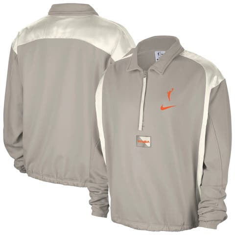 Women's Nike  Gray WNBA Basketball Fleece Quarter-Zip Performance Pullover