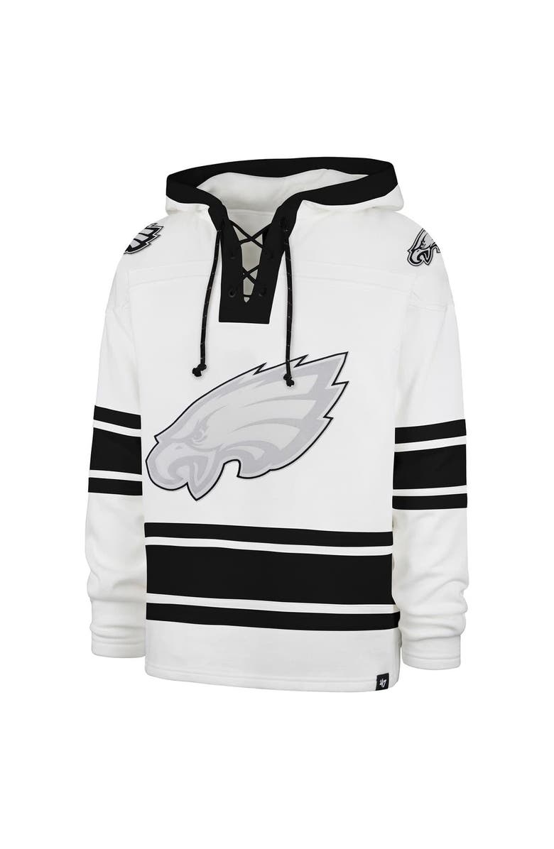 '47 Men's '47  White Philadelphia Eagles After Image Superior Lacer with Hood, Alternate, color, White