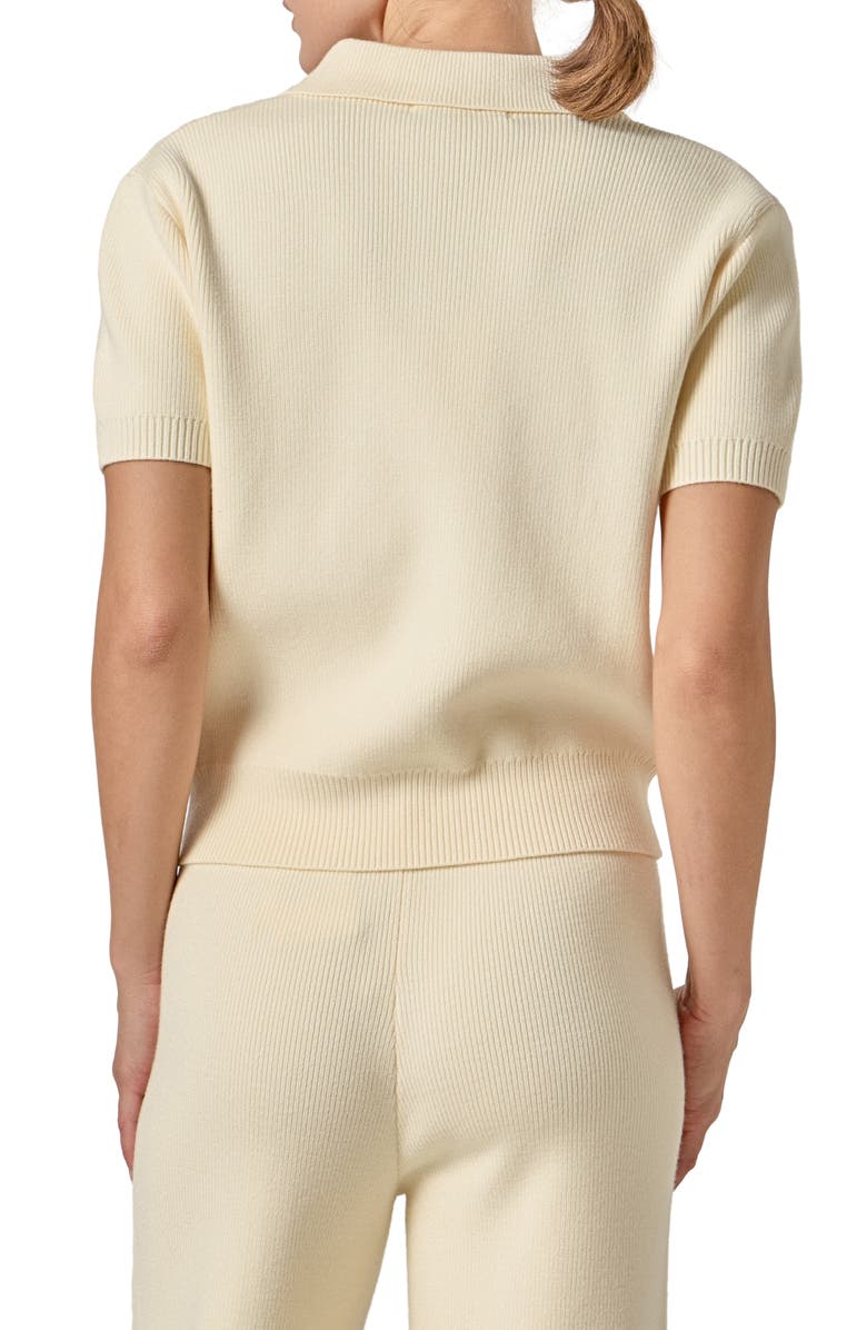 English Factory Johnny Collar Knit Top, Alternate, color, Ivory