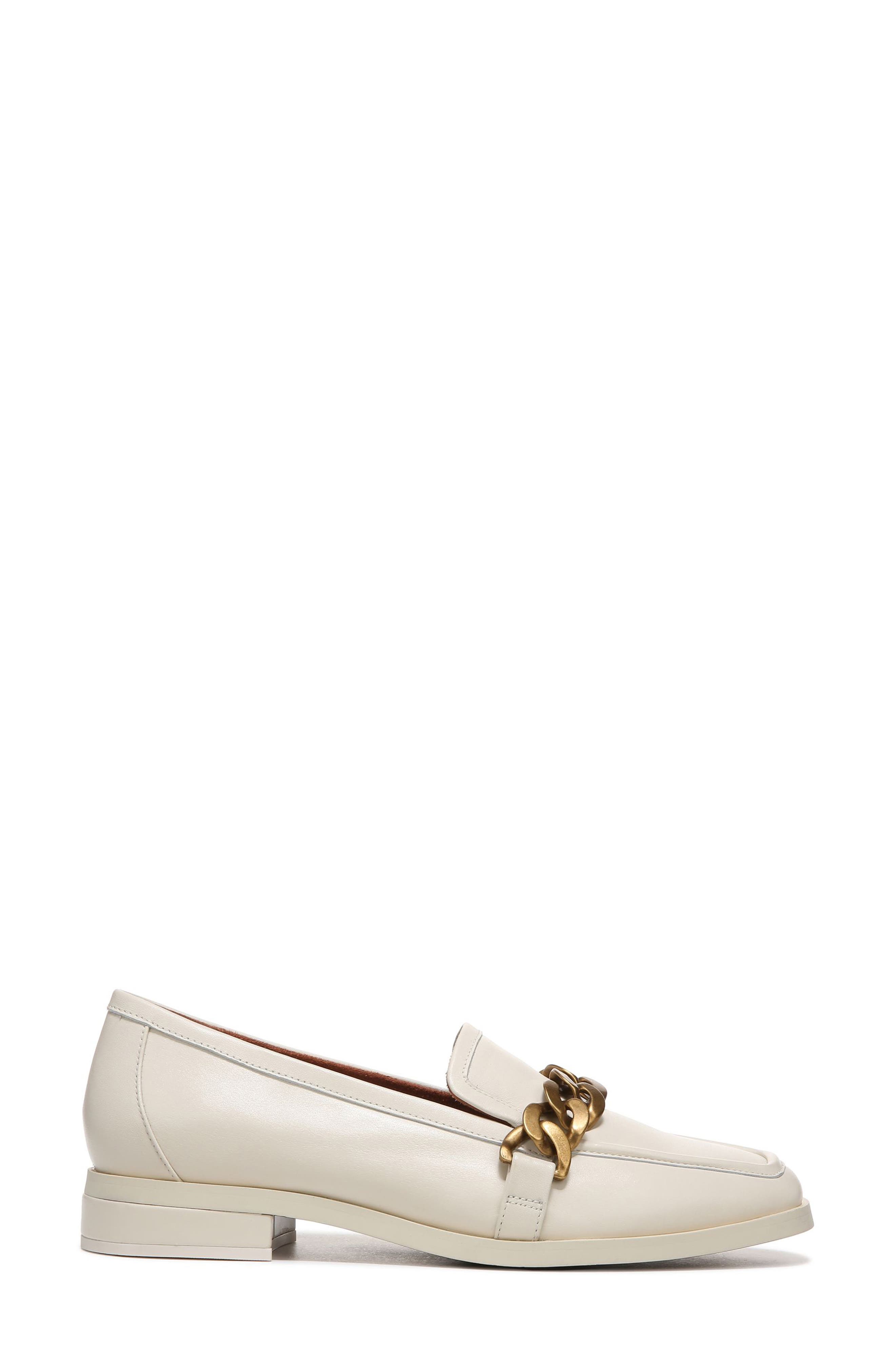 Mizelle Curb Chain Loafer, Alternate, color, CREAM LEATHER
