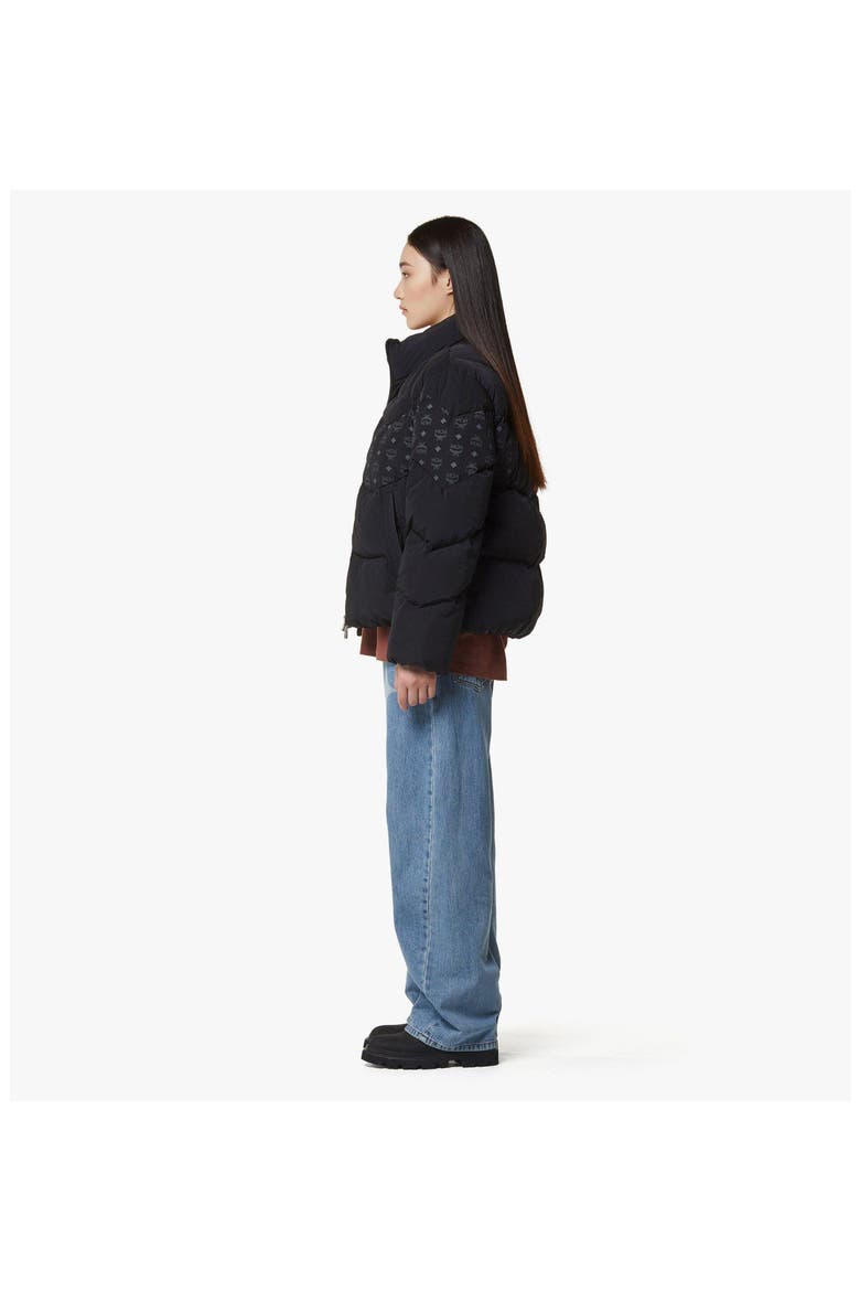 Monogram Print Puffer Jacket in ECONYL, Alternate, color, Black