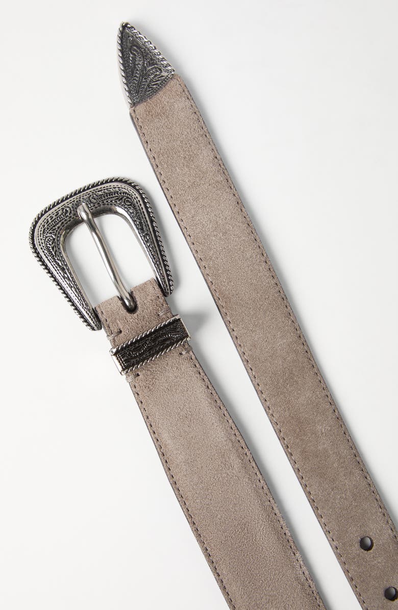 Brunello Cucinelli Suede belt with detailed buckle, Alternate, color, 