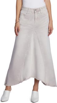 Wash Lab Denim Selma Pieced Asymmetric Denim Maxi Skirt