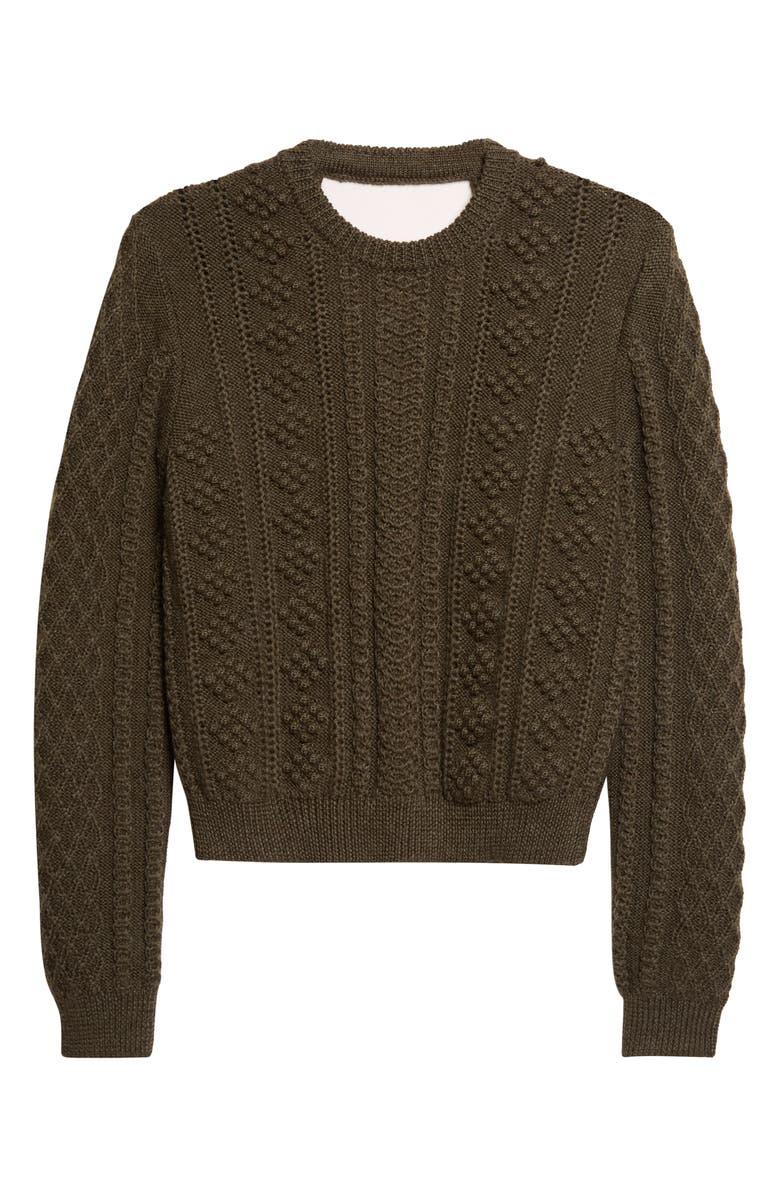 Jil Sander Back Slit Wool Sweater, Alternate, color, Thyme Green