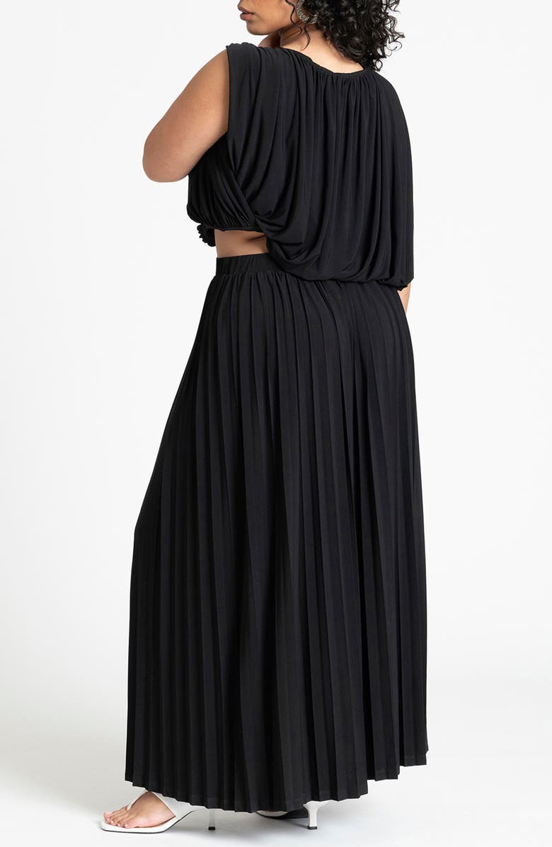 ELOQUII Asymmetric Cutout Maxi Dress, Alternate, color,