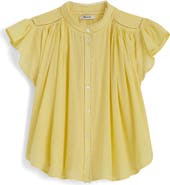 Madewell Circle Trim Flutter Sleeve Shirt