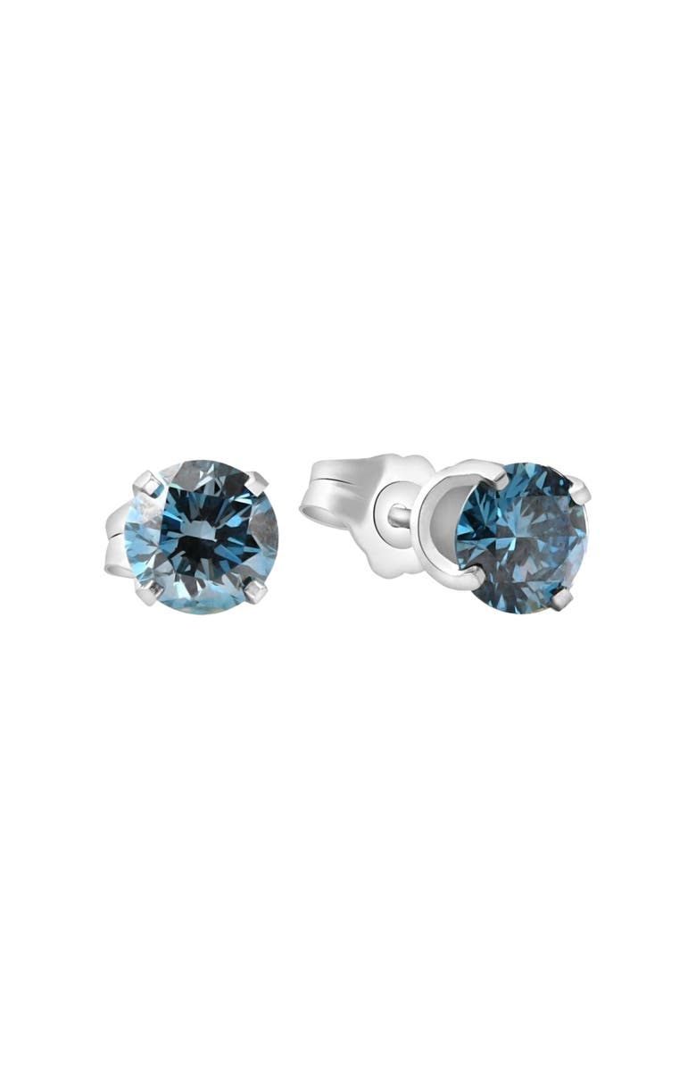 Bliss Diamond 1 Ct T.W. Blue Lab Grown Diamond Studs 14K Gold Earrings, Alternate, color, 14K White Gold