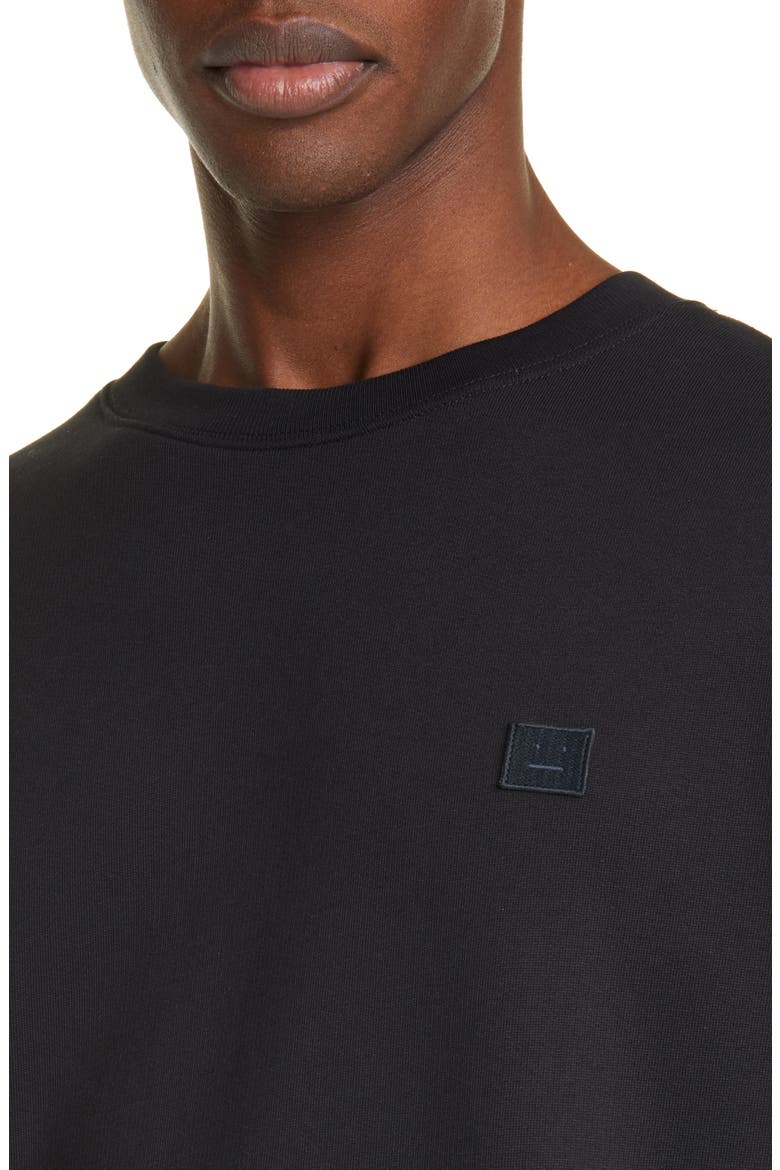 Forba Face Patch Crewneck Sweater, Alternate, color, BLACK