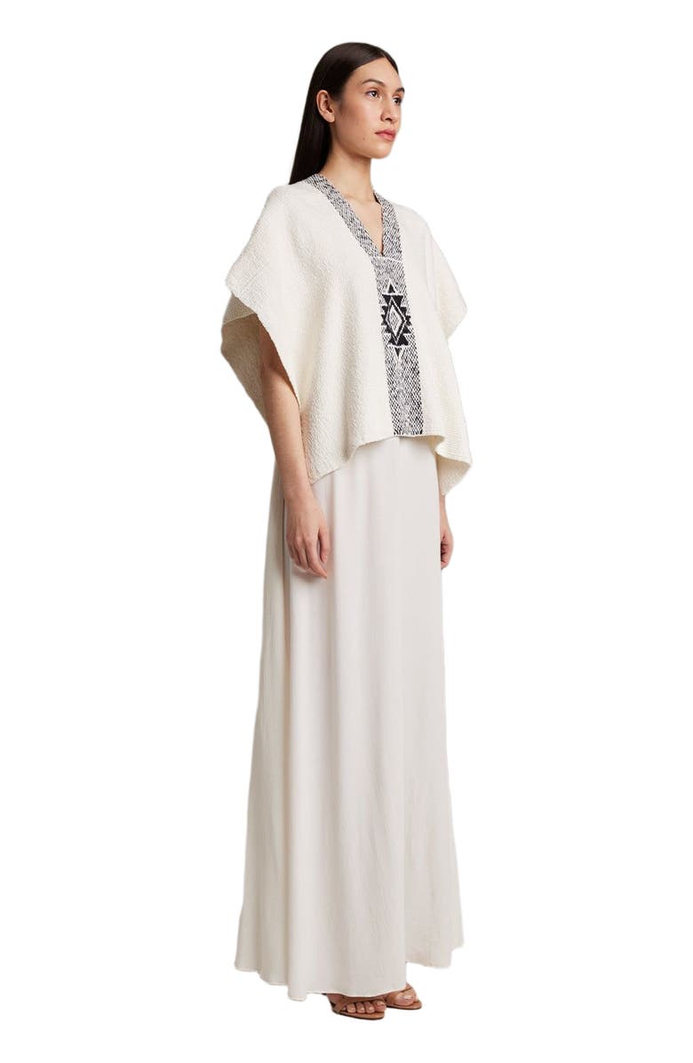 Voz Manta Estrella in Textured Cotton, Alternate, color, Ivory/Black