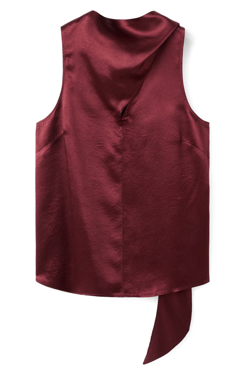 MANGO Satin Scarf Sleeveless Top, Alternate, color, Russet