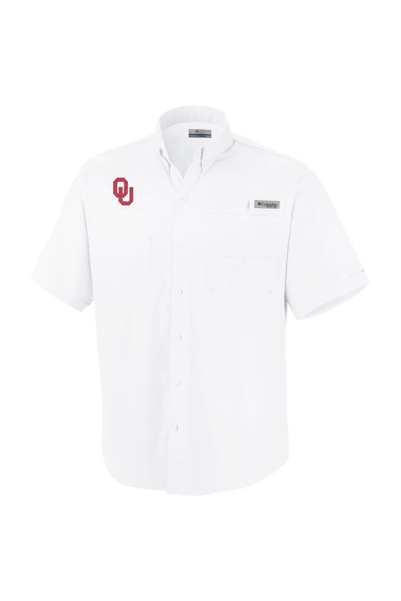Men's Columbia White Oklahoma Sooners Big & Tall Collegiate Tamiami Button-Down Shirt, Alternate, color, White