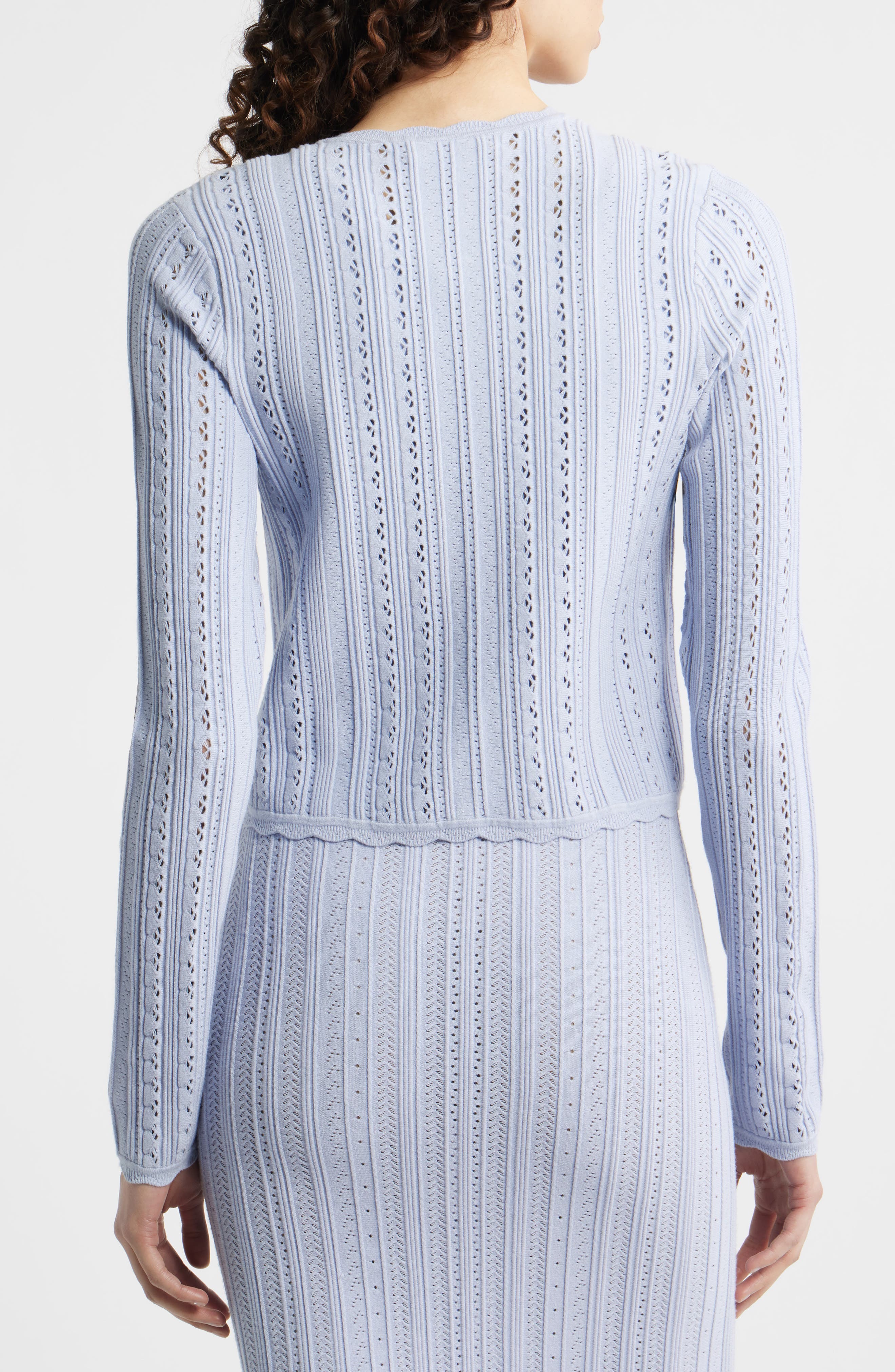 Peridot Pointelle Knit Cardigan - image 4