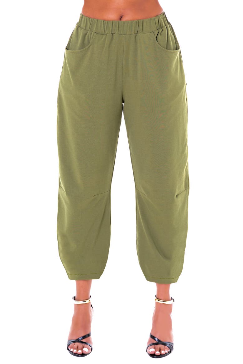 Crop Barrel Leg Pants, Main, color, ARMY
