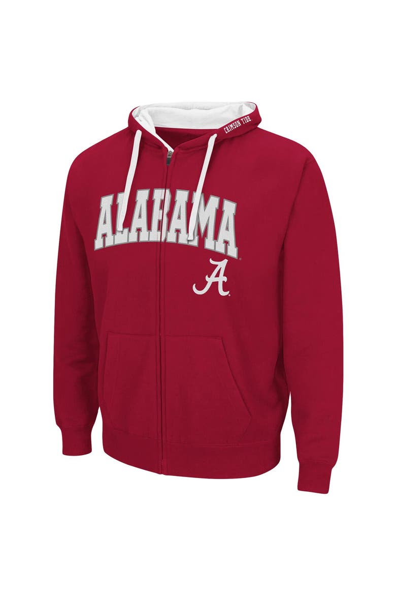 Men's Colosseum Crimson Alabama Crimson Tide Big & Tall Full-Zip Hoodie, Alternate, color, Crimson