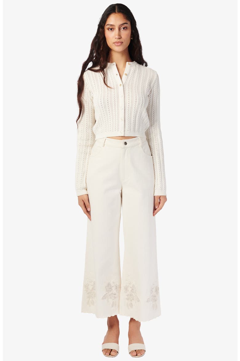 Dresden Pointelle Crop Cardigan, Alternate, color, MACADAMIA