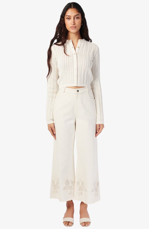 Cami Nyc Dresden Pointelle Crop Cardigan In White