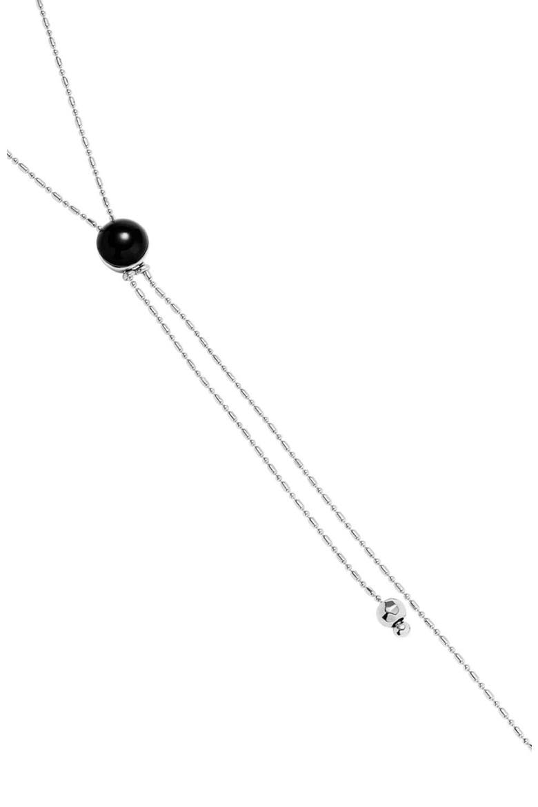 Black Murano Slider Pendant, Alternate, color, Silver