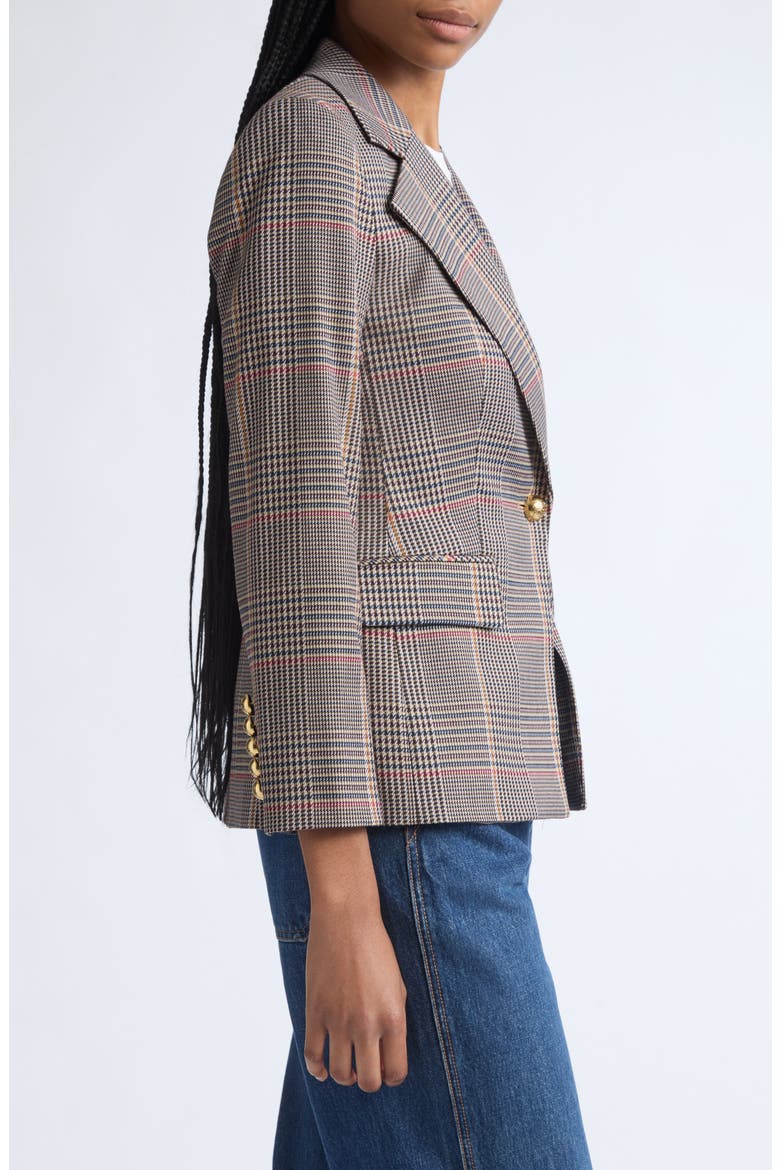 Healy Houndstooth Plaid Dickey Jacket, Alternate, color, BURGUNDY MULTI